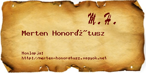 Merten Honorátusz névjegykártya